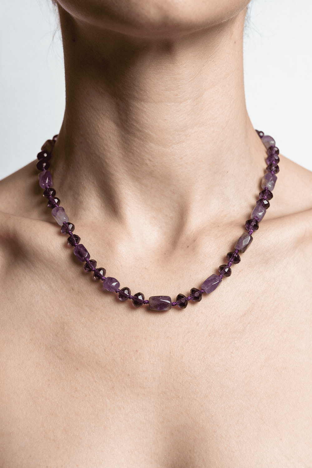 Collana intrecciata ametista - Intuizione e Serenità