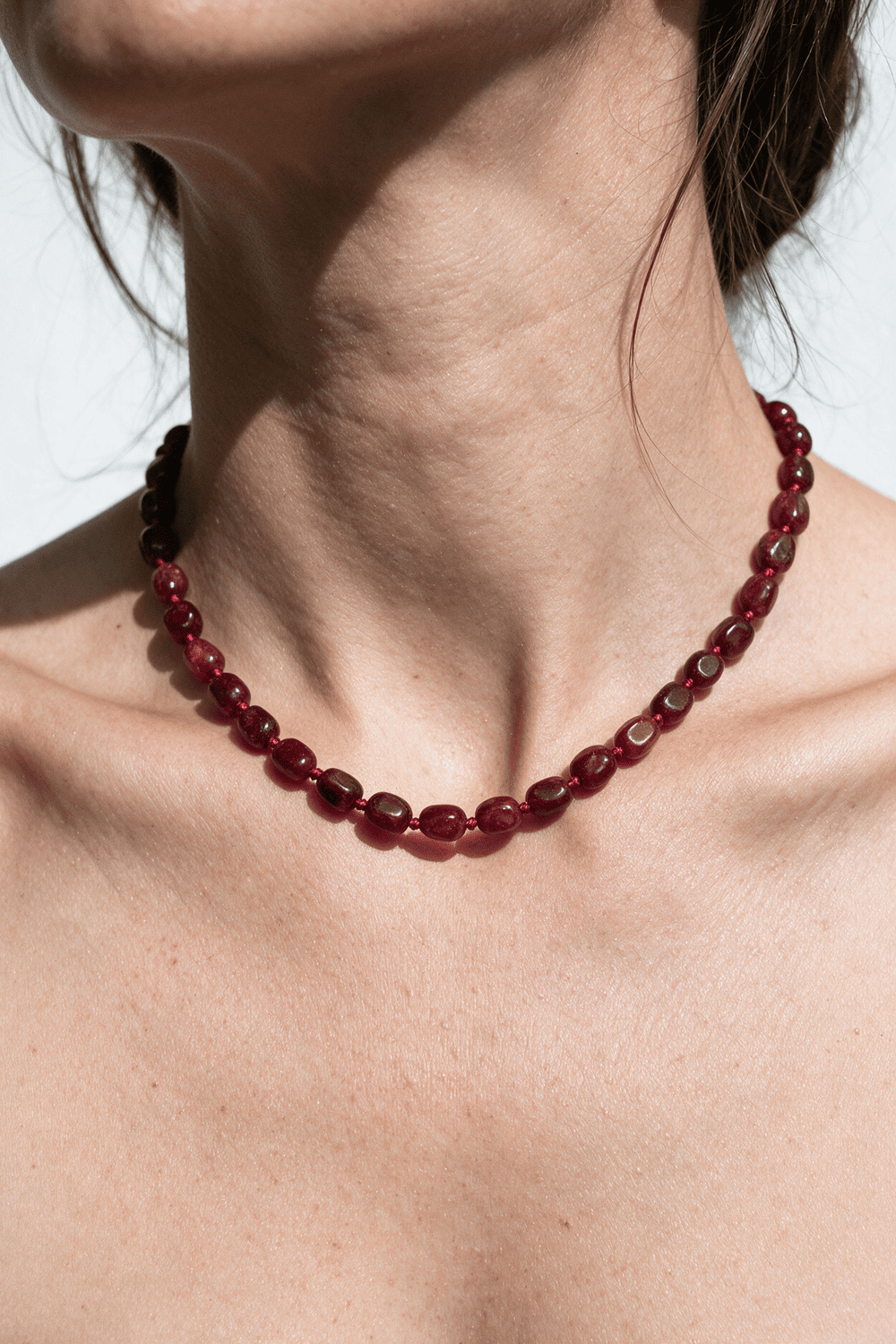 Collana sassi Agata bordeaux - Equilibrio e Protezione
