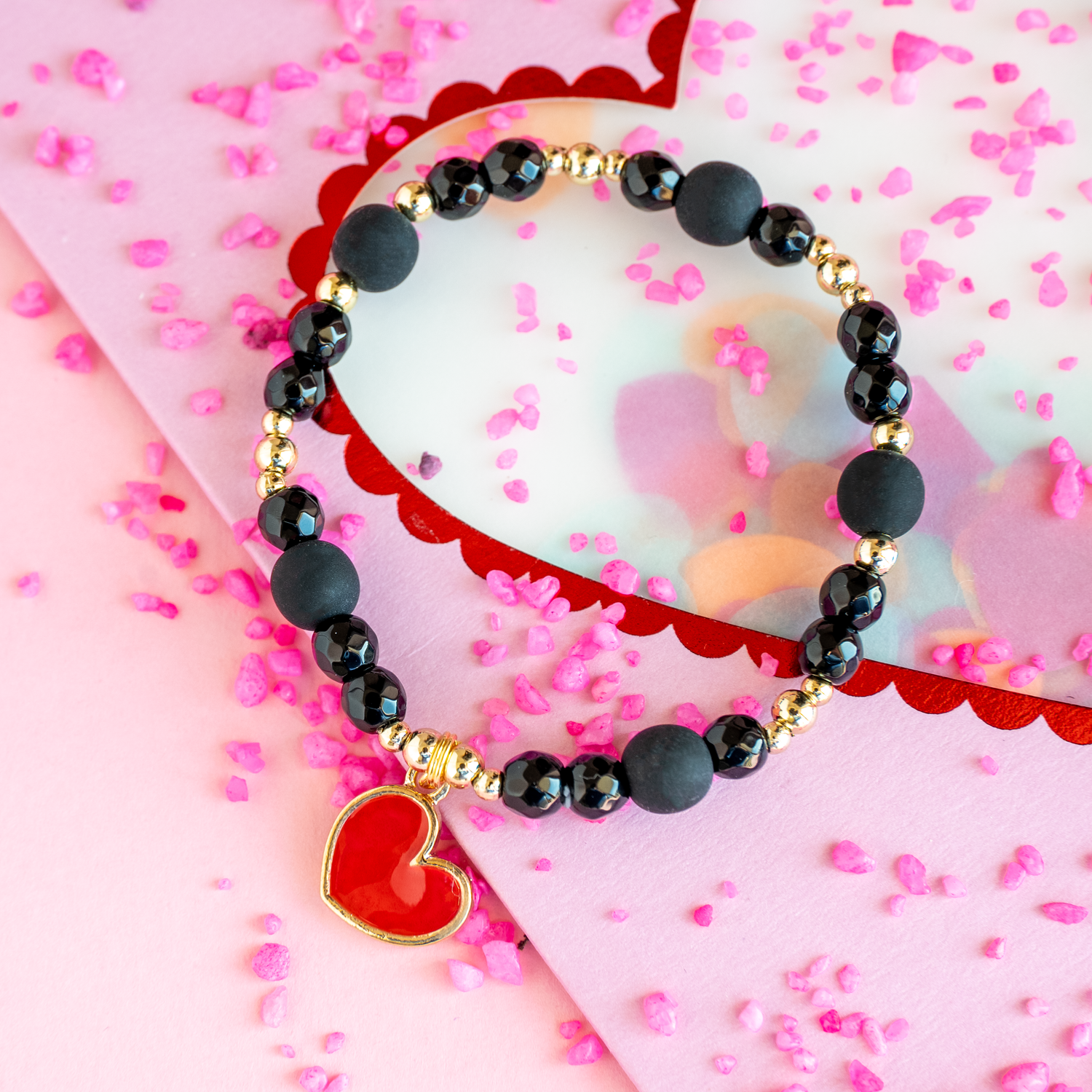 Bracciale Cuore Rosso Smaltato image 0